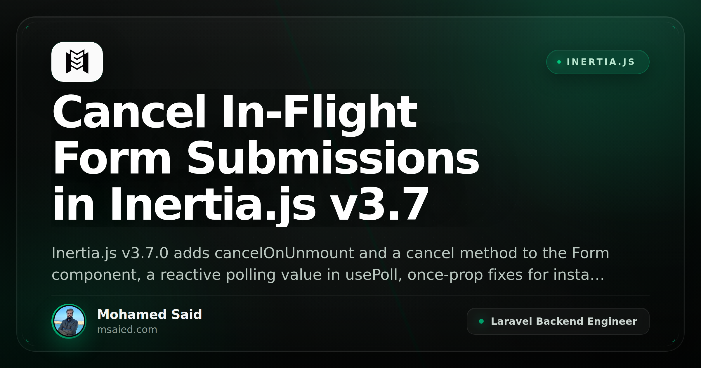 Cancel In-Flight Form Submissions in Inertia.js v3.7
