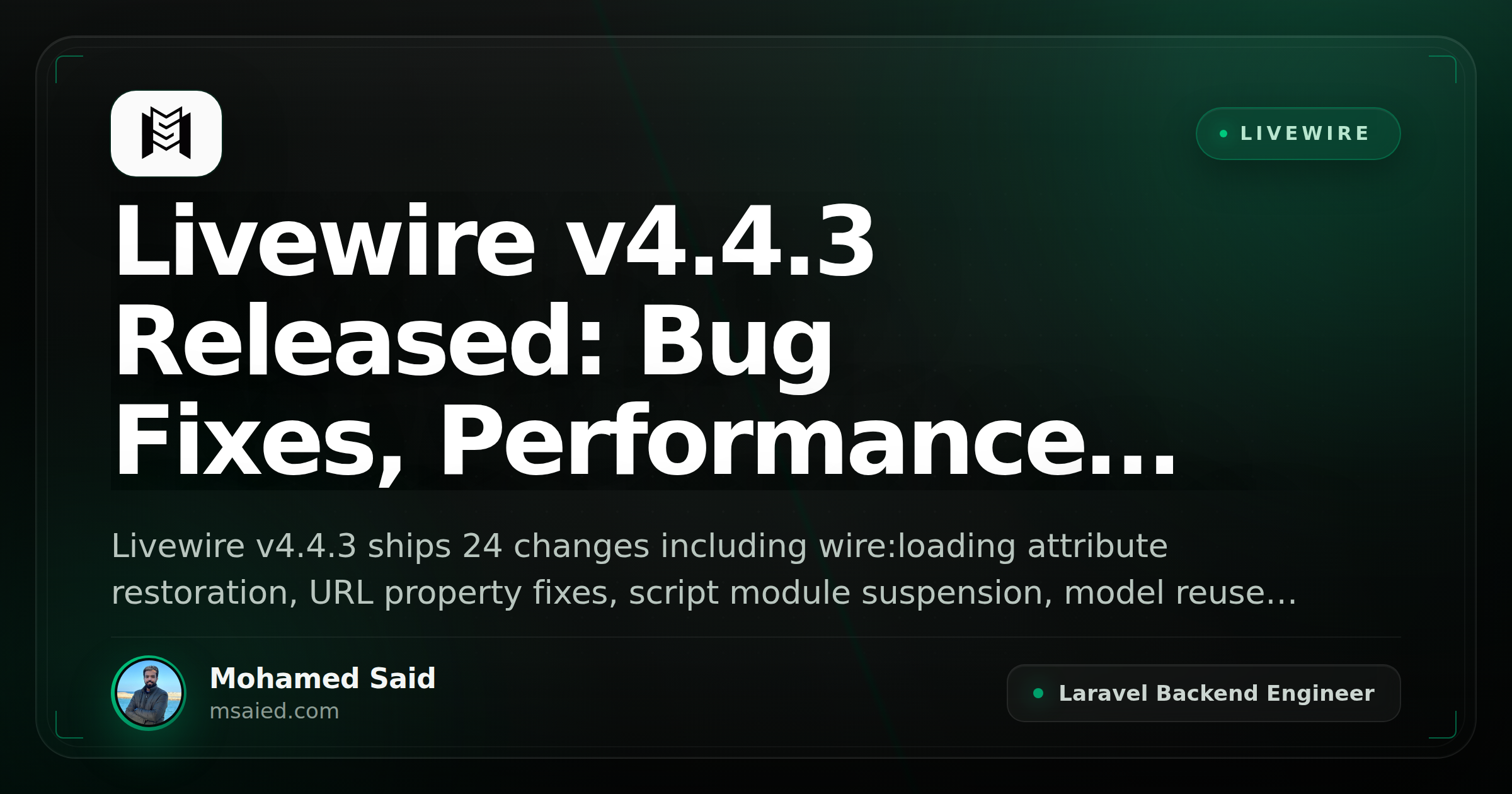 Livewire v4.4.3 Released: Bug Fixes, Performance Improvements & Alpine 3.17.1