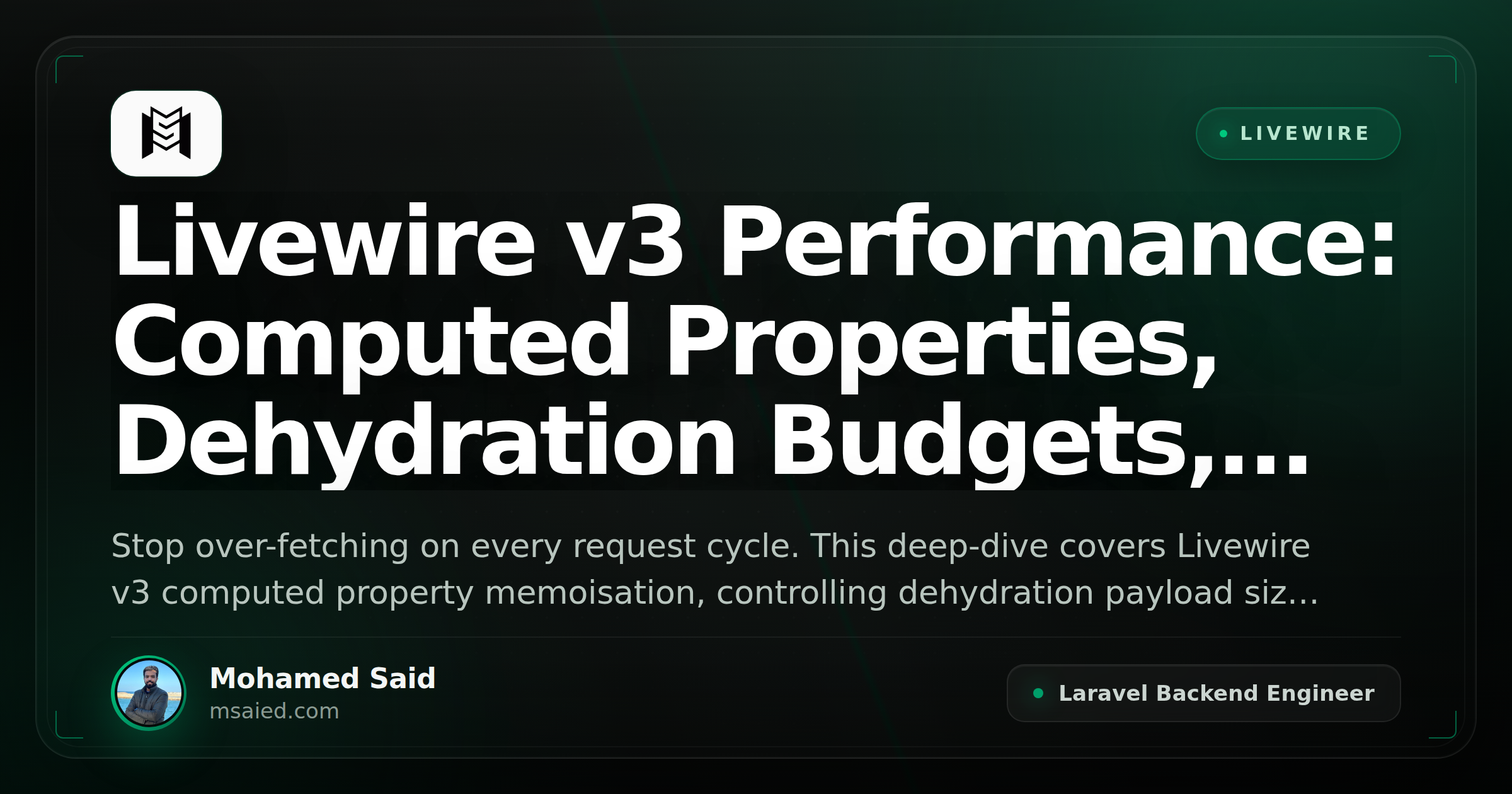 Livewire v3 Performance: Computed Properties, Dehydration Budgets, and Wire:model Lazy