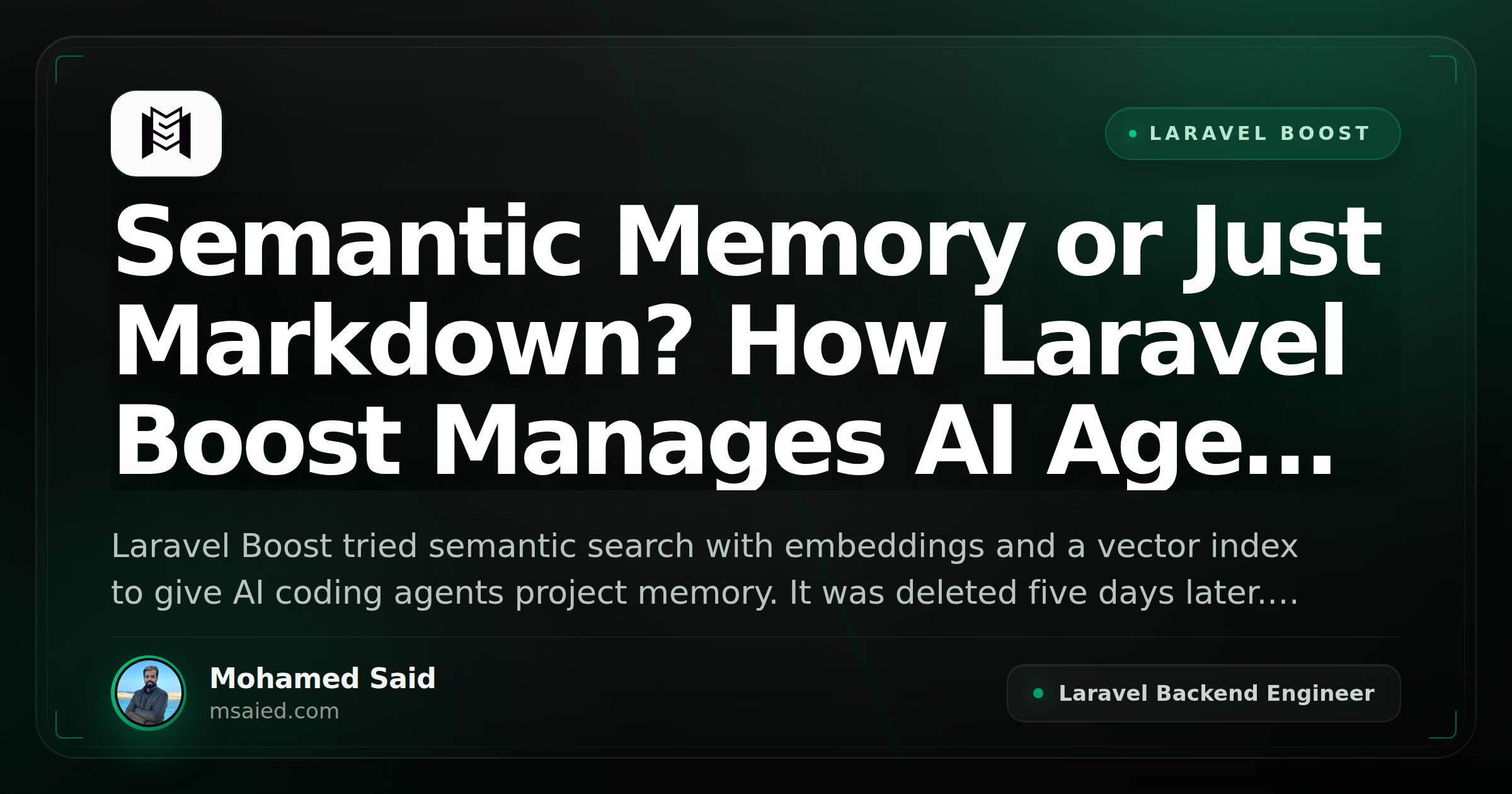 Semantic Memory or Just Markdown? How Laravel Boost Manages AI Agent Project Rules