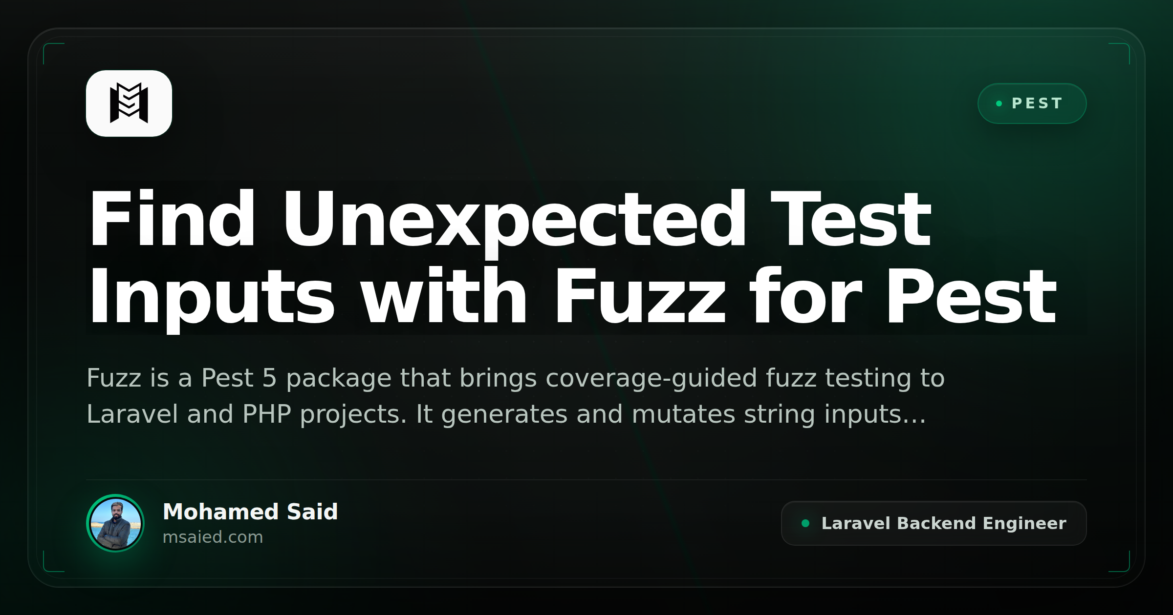Find Unexpected Test Inputs with Fuzz for Pest