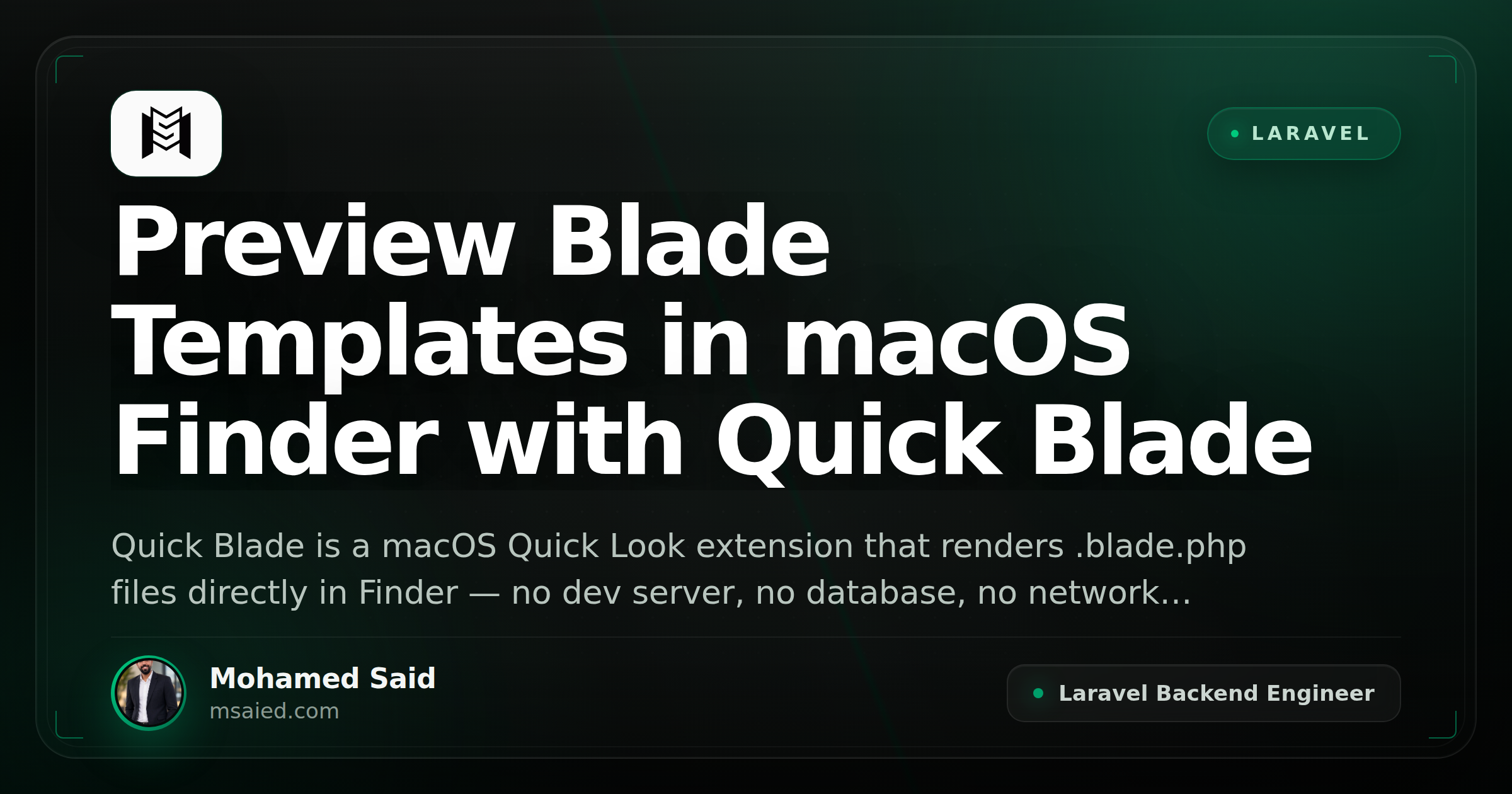 Preview Blade Templates in macOS Finder with Quick Blade