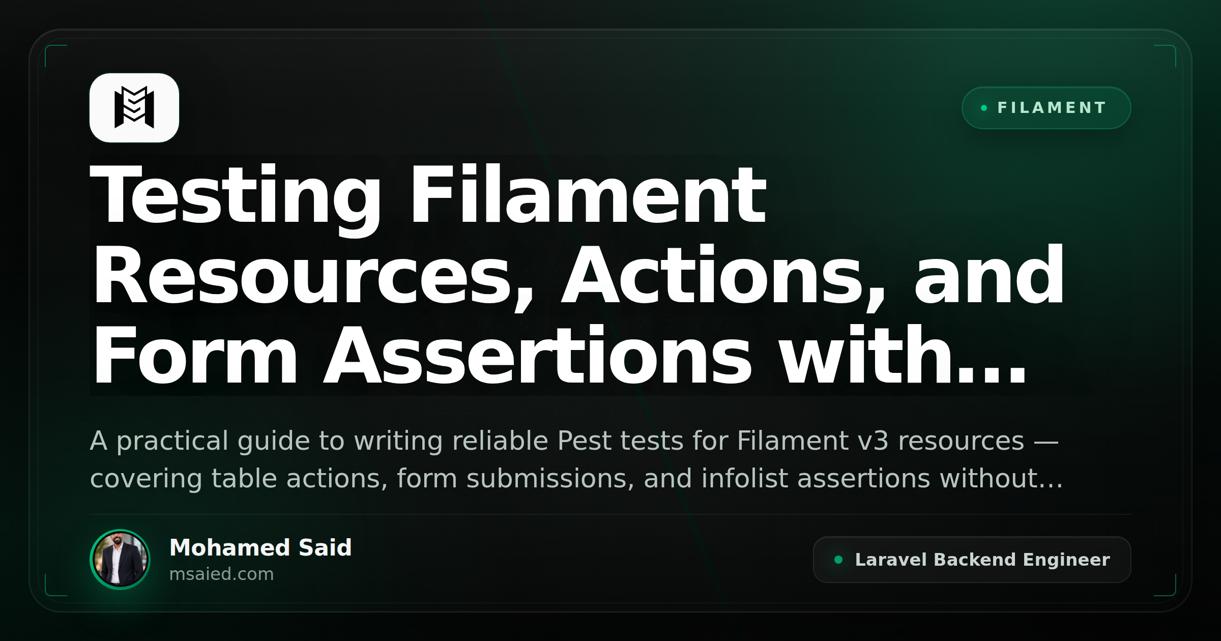 Testing Filament Resources, Actions, and Form Assertions with Pest