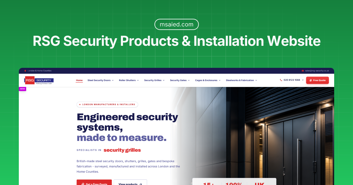 RSG Security Products & Installation Website