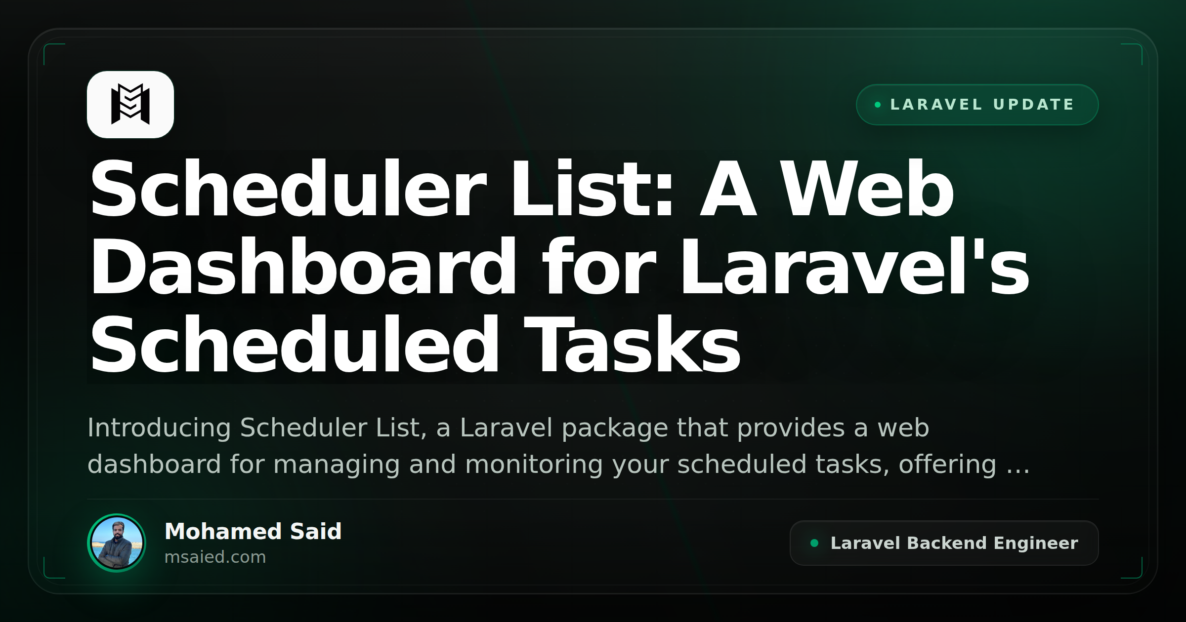 Scheduler List: A Web Dashboard for Laravel's Scheduled Tasks