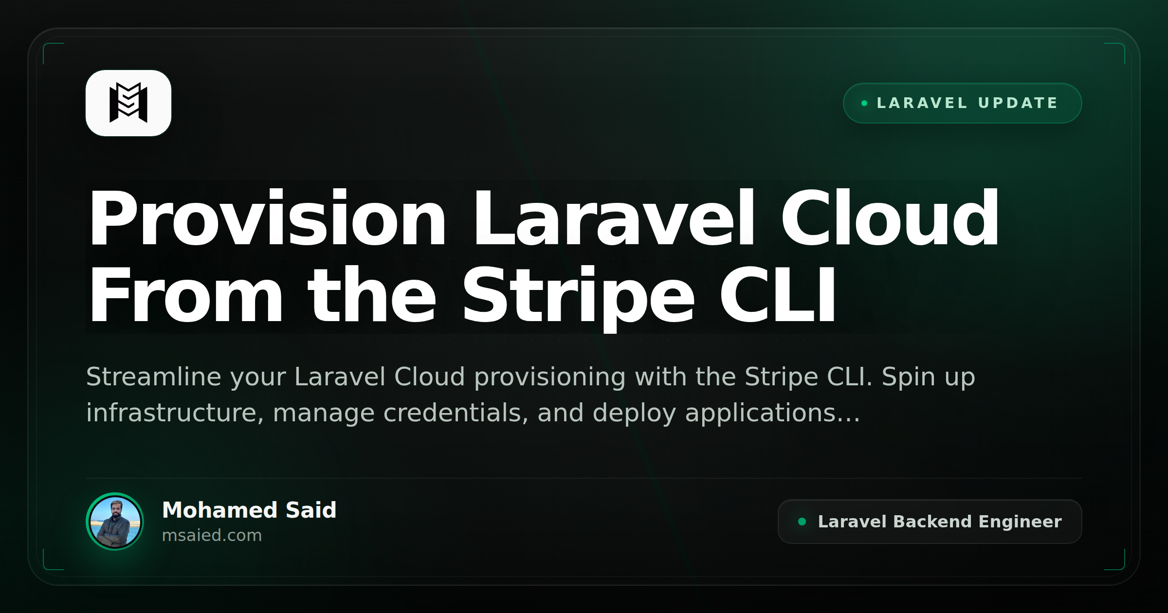 Provision Laravel Cloud From the Stripe CLI